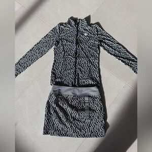 Passardi Black and White Patterned Skirt Set - Golf Wear